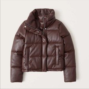 Vegan Leather Mini Puffer - Dark Brown NWT!